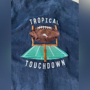 Tommy Bahama Tropical Touchdown Camp Shirt Navy Size XXL